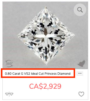 08 carat princess cut price canadian dollars