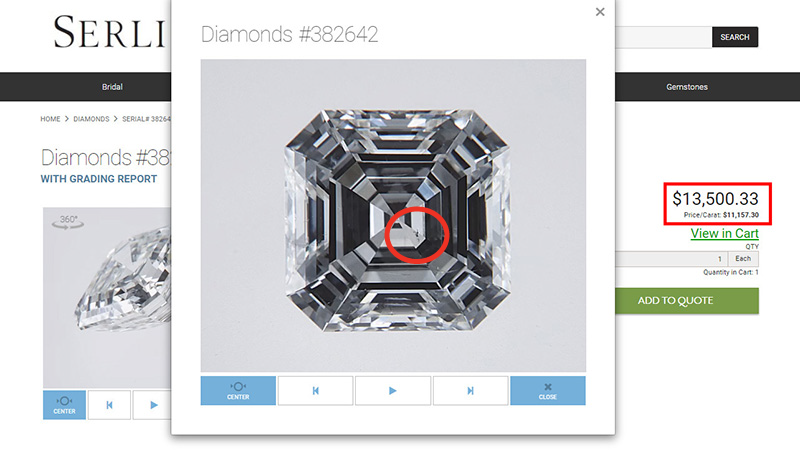 11 Serli and Siroan 1 carat asscher SI close up