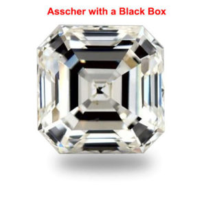 32 Asscher Cut Diamond With Black Box 300x288 1