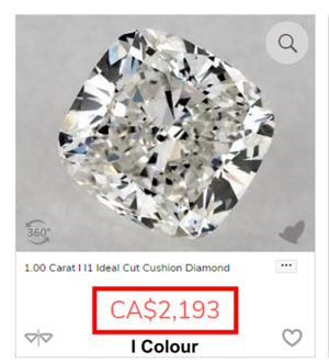 33 I Colour Cushion Cut Diamond Price e1601513695878