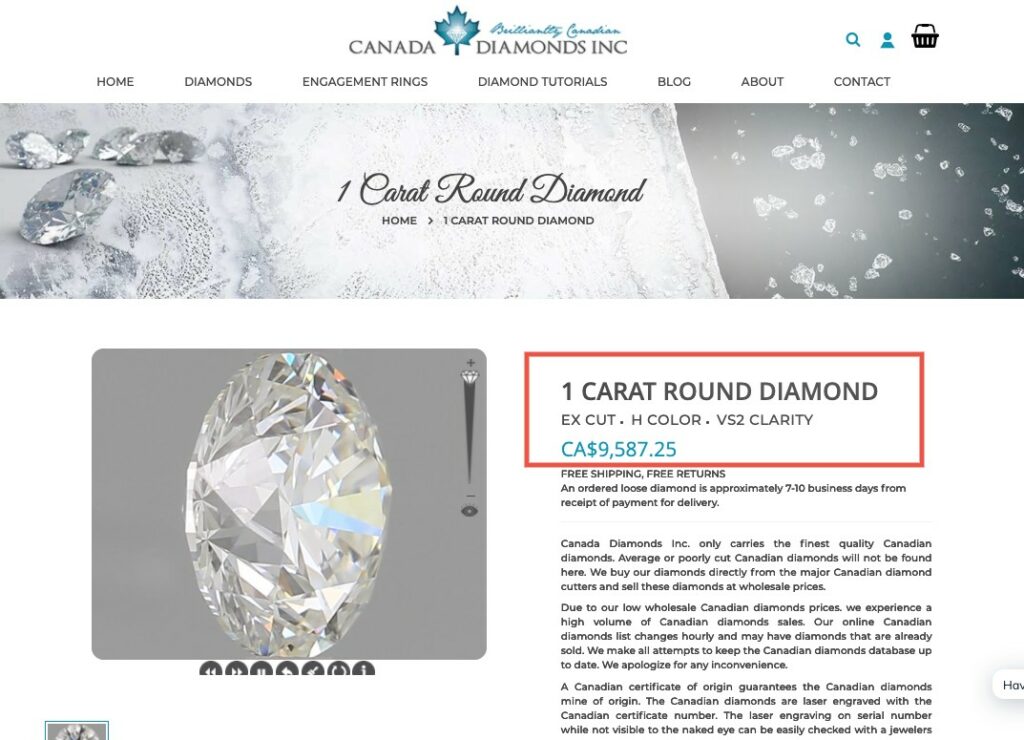 4. 1 Ct Canada Diamonds