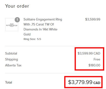Paris Jewelers alberta tax