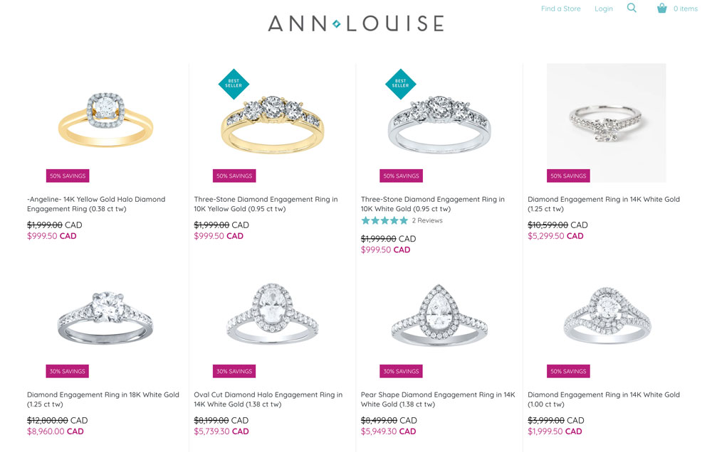 Ann Louise jewellers engagement rings