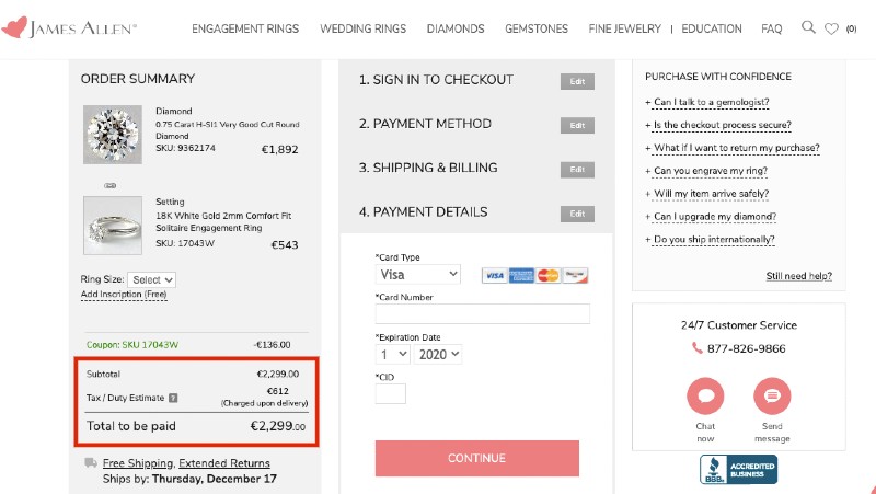 1 Tax and Duty estimate