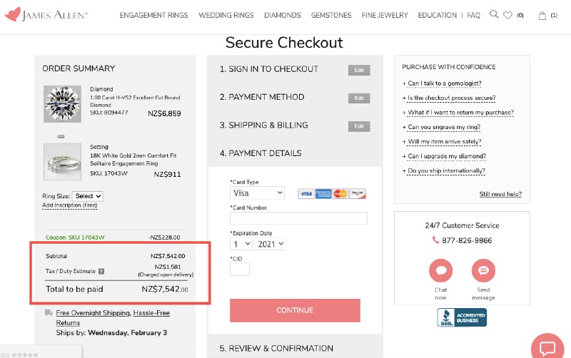 2 James Allen Checkout estimated tax 1