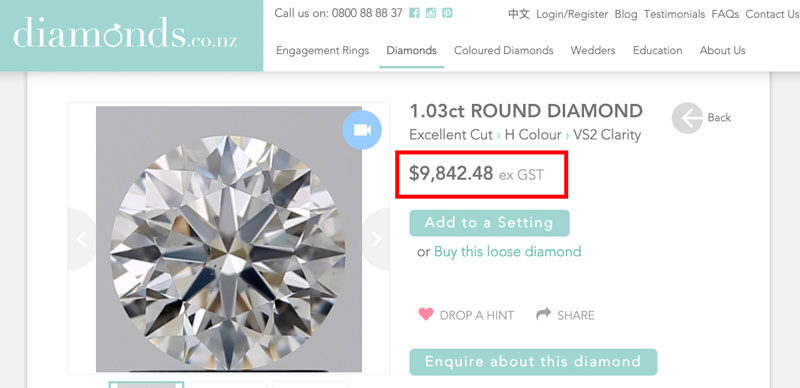 H Vs2 round brilliant diamond price new zealand e1573192454794