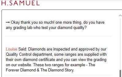 H Samuel grading lab