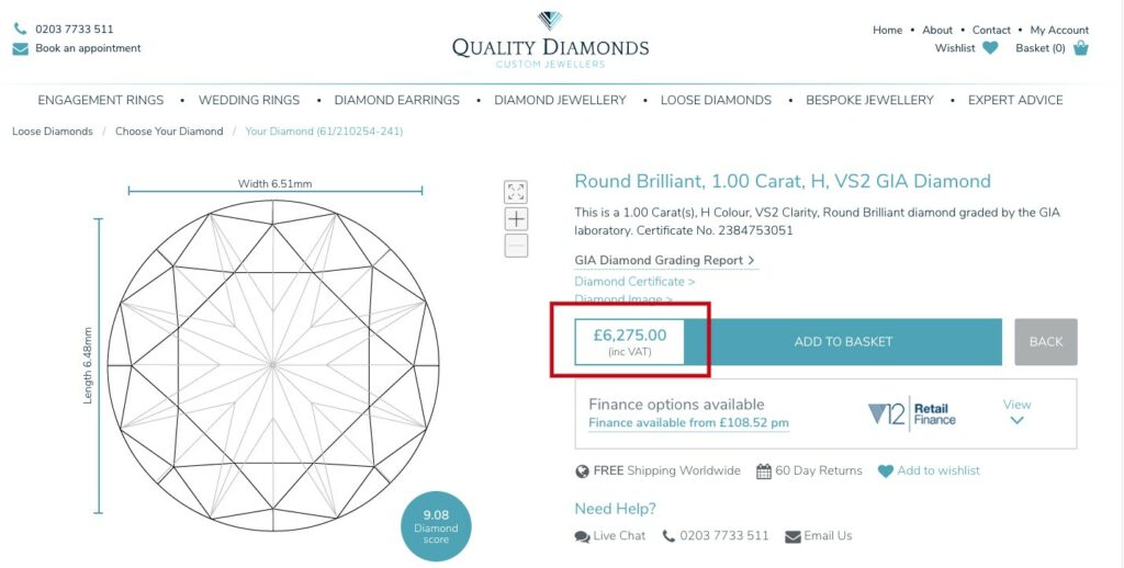 4. Quality diamonds 1 ct