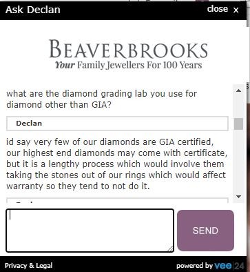 Beaverbrooks diamonds Grading Lab