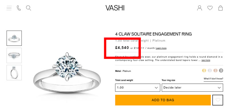 vashi engagement ring comparison