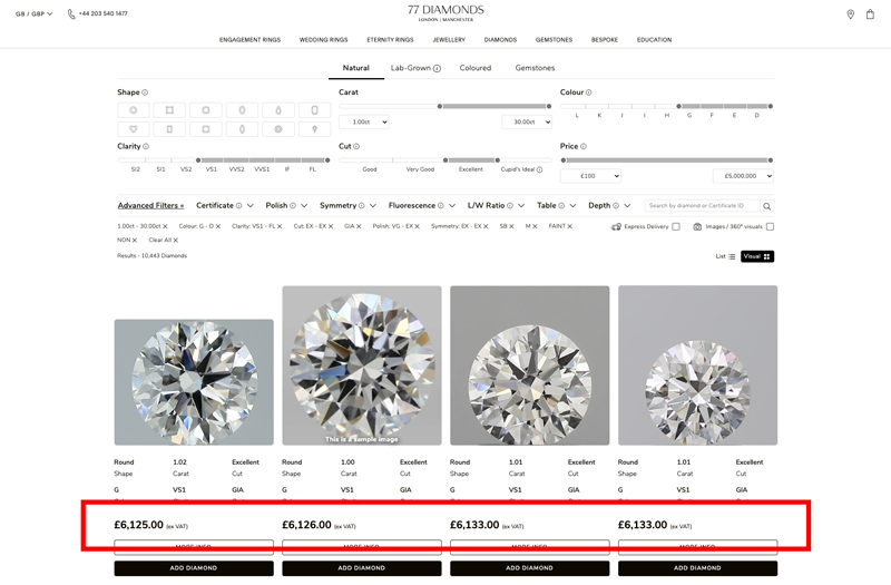 diamonds round diamond search results