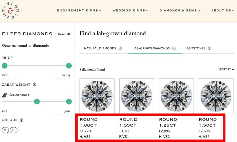 taylor hart lab grown diamonds