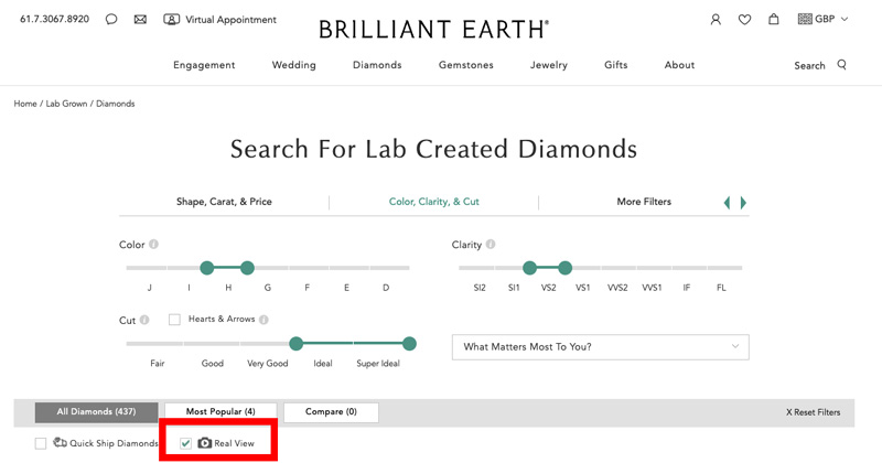 Brilliant earth lab grown diamond