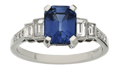 art deco sapphire ring