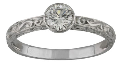 bezel art deco diamond ring