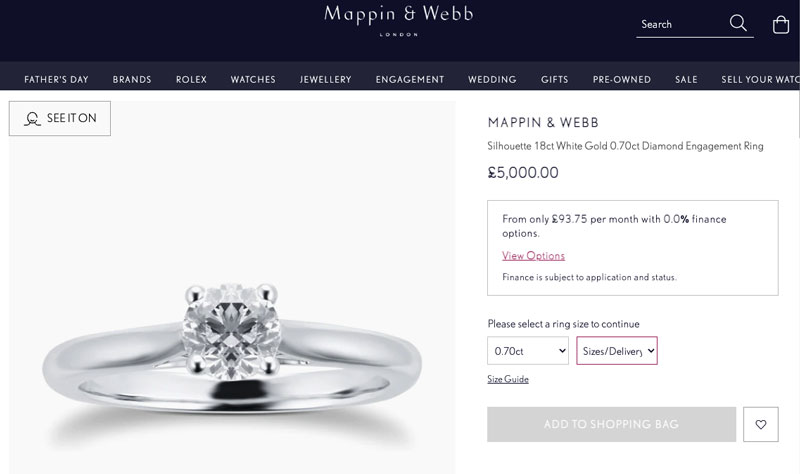 mapping webb engagement ring