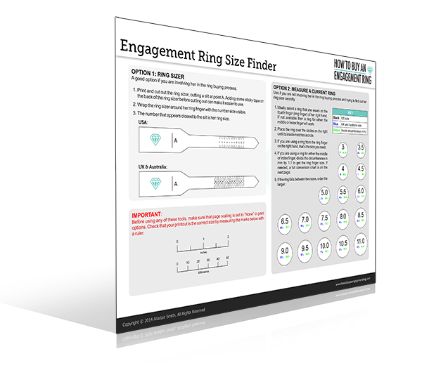 Engagement Ring size finder with outline