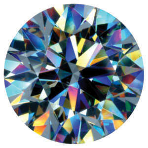Round brilliant diamond showing fire Round brilliant diamond showing fire