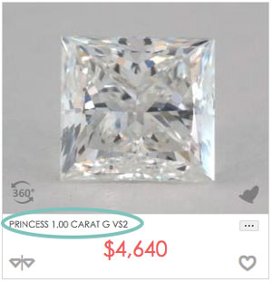 1 carat Princess cut