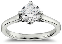East west solitaire engagement ring