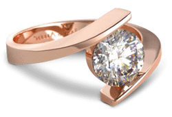 rose gold spiral tension engagement ring