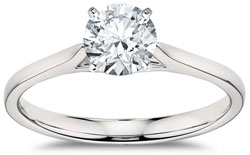 Round brilliant solitaire diamond engagement ring