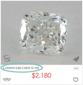 0.8 carat cushion diamond