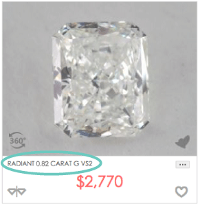 0.8 carat radiant