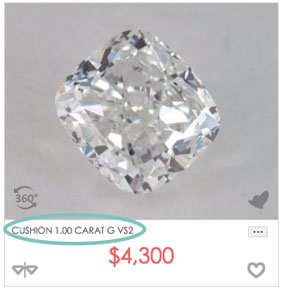 1 carat cushion cut