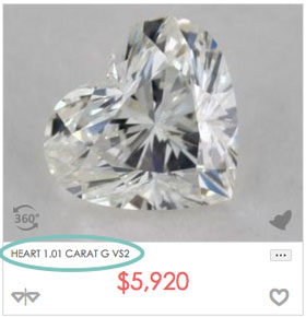 1 carat heart