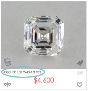 Asscher 1 carat