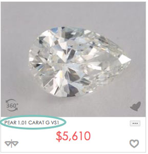 Pear 1 carat