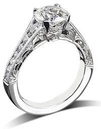 tacori 2510 reverse crescent graduated diamond engagement ring in platinum gi 32141 f