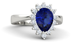 pear sapphire platinum ring with diamond e1431494652565