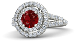 round ruby 14k white gold ring with diamond2