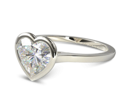 Heart Bezel Solitaire Engagement Ring (14K White Gold)