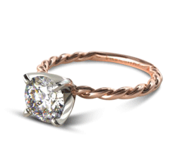 Round Cable Solitaire Engagement Ring