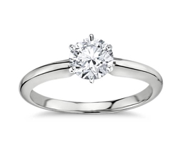 Round Diamond Classic Six-Prong Solitaire Engagement Ring