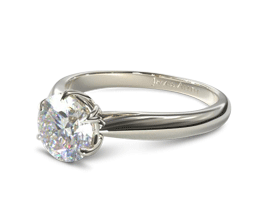 Round Modern Tulip Diamond Engagement Ring