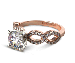 Round Pavé Infinity Diamond Engagement Ring