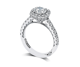 Tacori 37 2CU Full Bloom Cushion Halo Diamond Engagement Ring