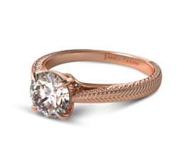 Fluted Basket Diamond Engagement Ring