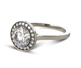 Pave Halo Engagement Ring(3) (Round Center)