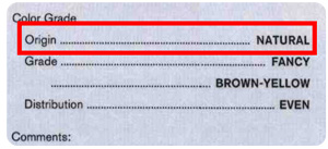 yellow diamond color origin grading cert