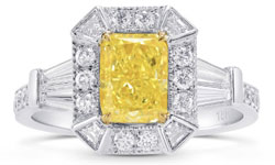 yellow diamond engagement ring with halo