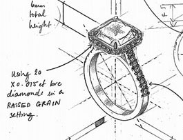 custom engagement ring drawing2