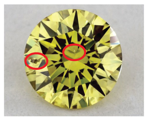 yellow diamond inclusions