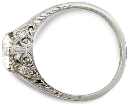 art deco diamond ring with engraving 1