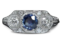 art deco sapphire ring