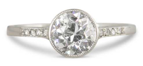 bezel art deco engagement ring